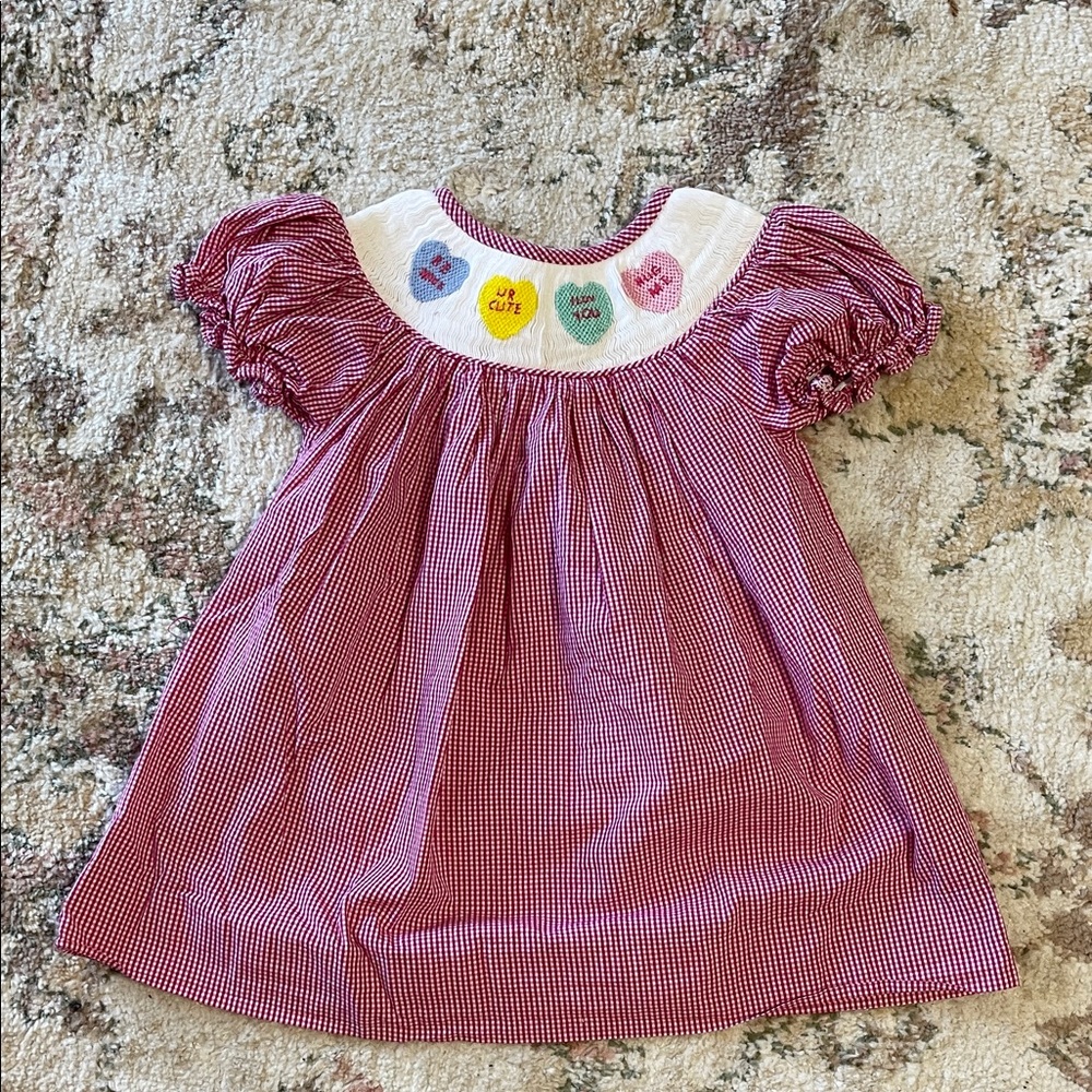 Charming Red Gingham Kids Dress